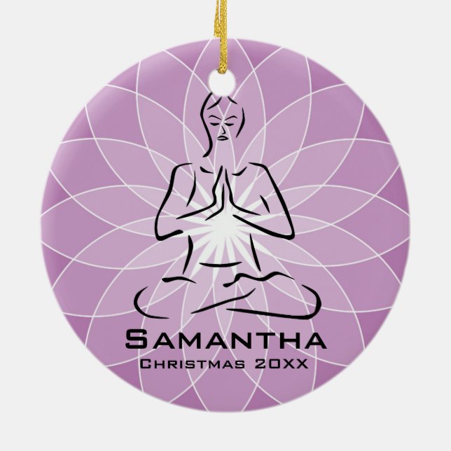 Personalisierte Yoga Pose Ornament (Hinten)
