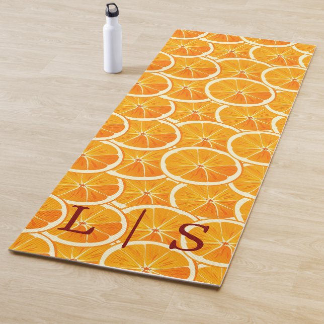 Personalisierte Yogamatze mit Orangenzitrus Yogamatte (Beispiel)