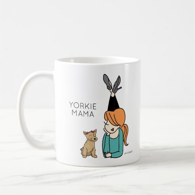 Personalisierte Yorkie-Mama-Kaffee-Tasse Kaffeetasse (Links)