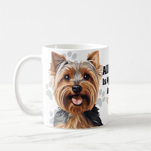 Personalisierte Yorkie Mama, Yorkie Vater, Yorkie  Kaffeetasse (Links)