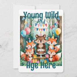 Personalisierte Young Wild And Age Geburtstagsfeie Einladung