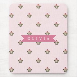 Personalisierte Zarte Botanische Florale Romantisc Mousepad