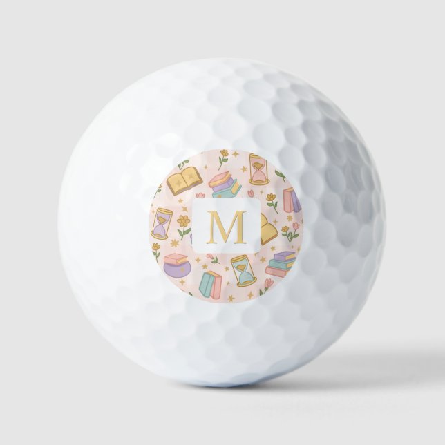 Personalisierte Zauberbücher Mädchen Rosa Schule Golfball (Vorderseite)