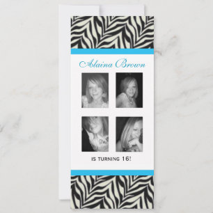 Personalisierte Zebra Print Geburtstagsparty Einla Einladung