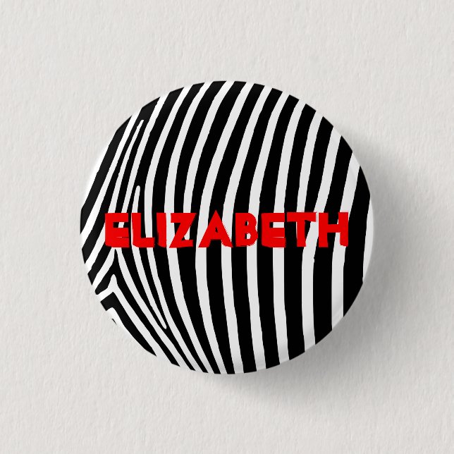 Personalisierte Zebra-Streifen Button (Vorderseite)