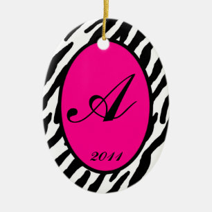 Personalisierte Zebra-Zebra-Zierschrift Keramikornament