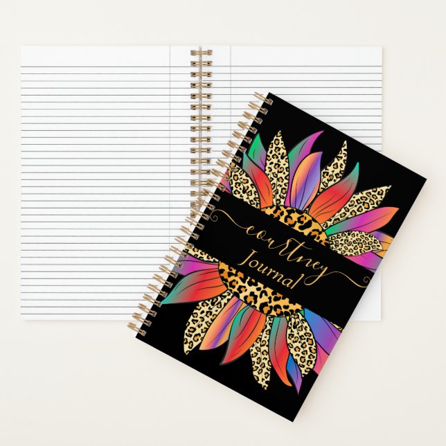 Personalisierte Zeitschrift für Regenbogen und Leo Notizbuch (Innen)