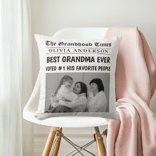 Personalisierte Zeitung   Bestes Grandma-Geschenk Kissen