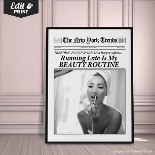 Personalisierte Zeitung Trendy Druck Besser Spät Poster