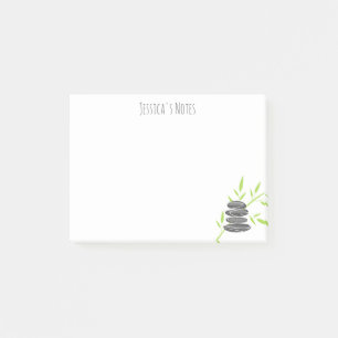 Personalisierte Zen-Steine und Bambusnoten Post-it Klebezettel