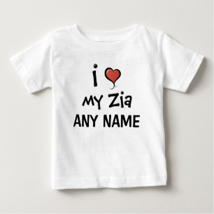 Personalisierte Zia-Liebe Baby T-shirt