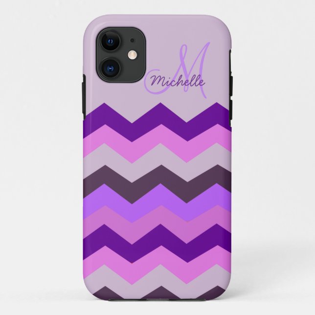 Personalisierte Zickzack lila Explosion Case-Mate iPhone Hülle (Rückseite)