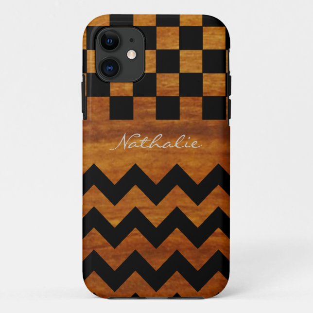personalisierte Zickzack und Quadrate Case-Mate iPhone Hülle (Rückseite)