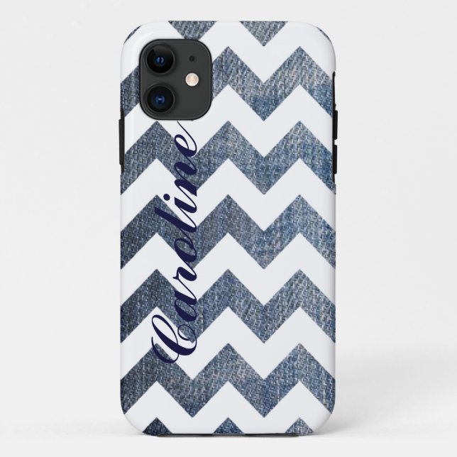 personalisierte Zickzack V-Streifen Case-Mate iPhone Hülle (Rückseite)