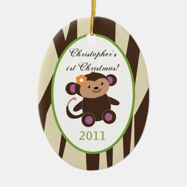 Personalisierte Zierjucana Lila Tiere Keramik Ornament (Vorne)