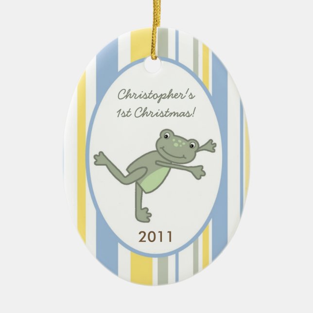 Personalisierte Zierleap Frosch Schildkrötenbiene Keramikornament (Vorne)