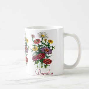 Personalisierte Zinnien Kaffeetasse