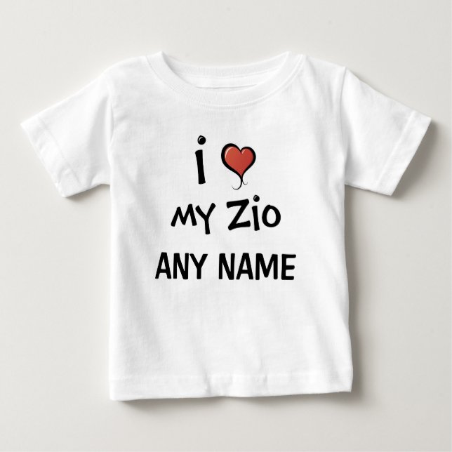 Personalisierte Zio Liebe Baby T-shirt (Vorderseite)