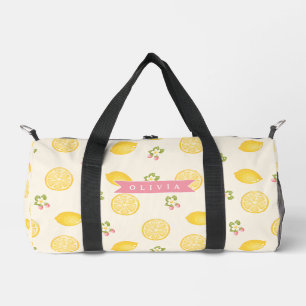 Personalisierte Zitronen Blumen Sommer Benutzerdef Duffle Bag
