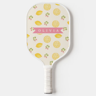 Personalisierte Zitronen Blumen Sommer Benutzerdef Pickleball Schläger