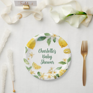 Personalisierte Zitronen-Zitrus-Papierplatten Pappteller