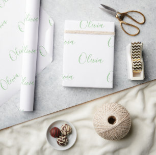 Personalisierte Zitronengrün Geschenkpapier