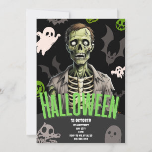 Personalisierte Zombie-Halloween-Einladung  Einladung
