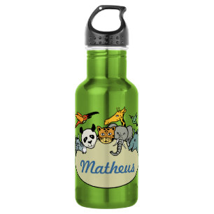 personalisierte Zoofamilientiere Trinkflasche