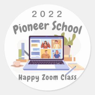 Personalisierte Zoomklasse 2022 der Pioneer School Runder Aufkleber