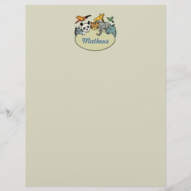 personalisierte Zootiere (Vorderseite)