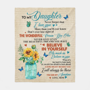 Personalisierte zu meiner Tochter Liebe aus der Ma Fleecedecke