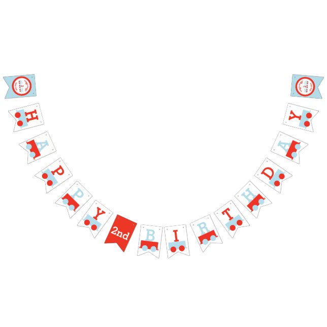 Personalisierte Zug-Geburtstags-Fahne Wimpelkette (Alle)