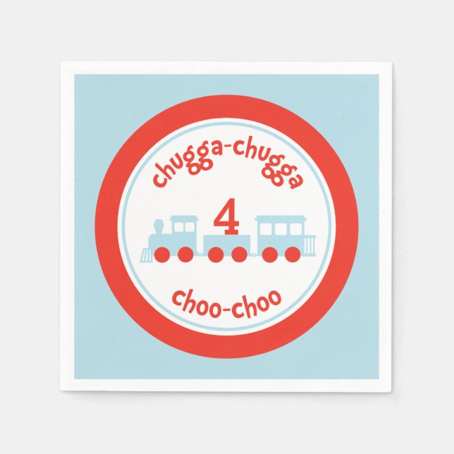 Personalisierte ZugBirthday Party Papier Napkins Serviette (Vorderseite)