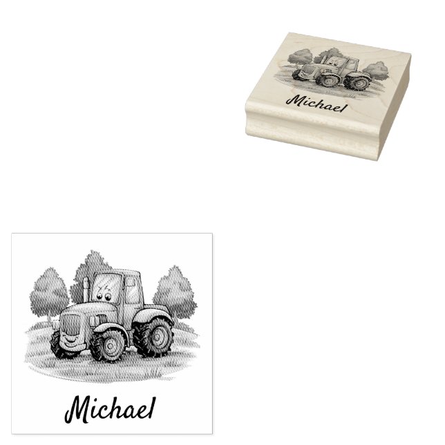Personalisierte Zugmaschine Gummistempel (Stempel)
