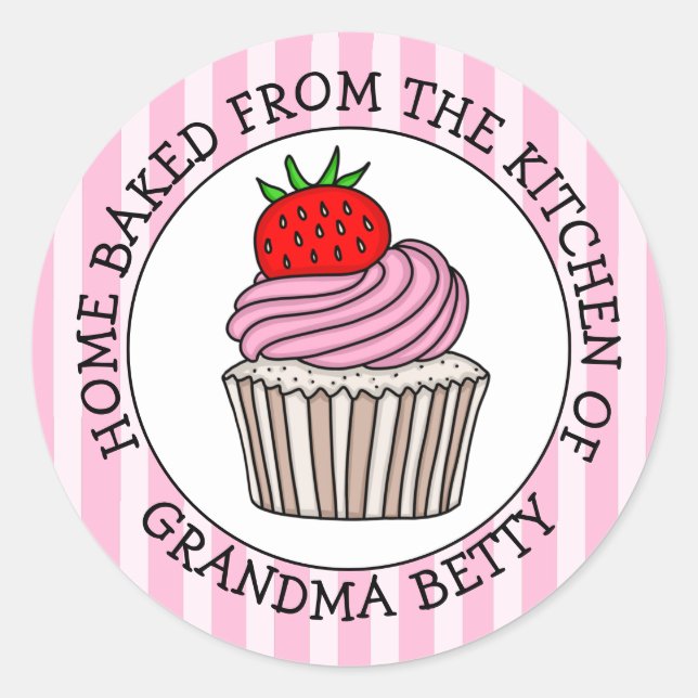 Personalisierte Zuhause gebacken von Runder Aufkleber (Vorderseite)