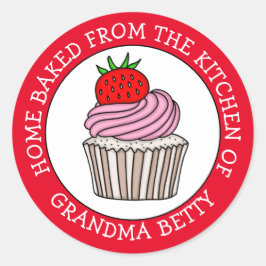 Personalisierte Zuhause gebacken von Runder Aufkleber