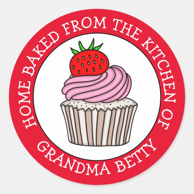Personalisierte Zuhause gebacken von Runder Aufkleber (Vorderseite)