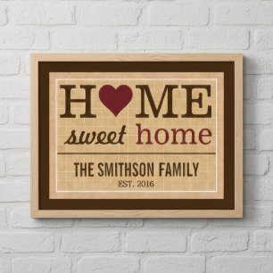 Personalisierte Zuhause Sweet Zuhause-Produktfamil Poster