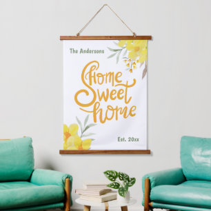 Personalisierte Zuhause Sweet Zuhause Schöne Dekor Wandteppich Mit Holzrahmen