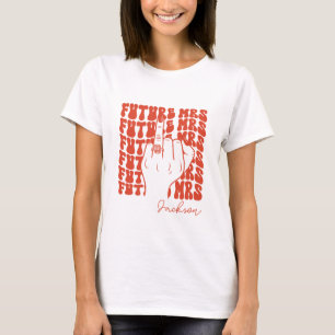 Personalisierte zukünftige Frau Nachname Fett Brau T-Shirt
