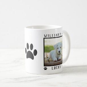 Personalisierte Zwei-Fotos-Namen Pfotenabdrücke Hu Kaffeetasse