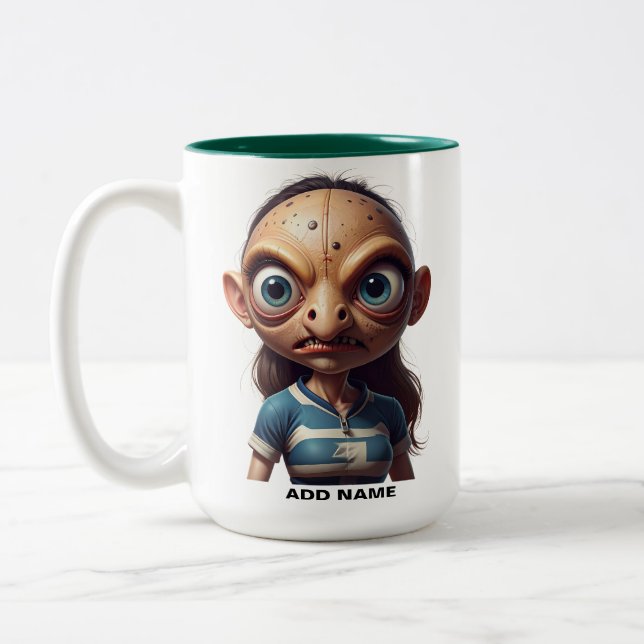 Personalisierte Zwei-Tonen-Tasse für Frauen Zweifarbige Tasse (Links)