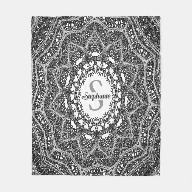 Personalisierte Zweigniederlassung Mandala Fleecedecke (Vorderseite)