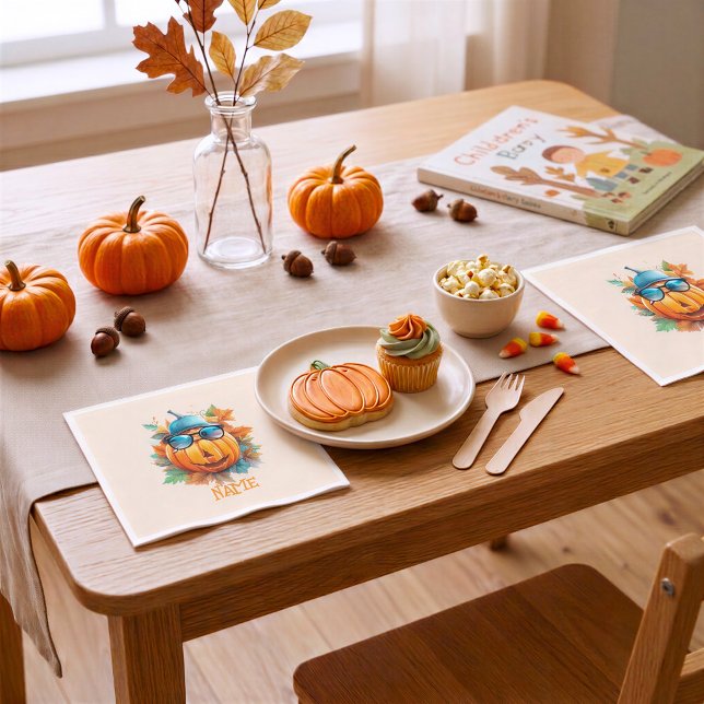 Personalisierte zwinkernden Kürbis Halloween Servi Serviette (Von Creator hochgeladen)