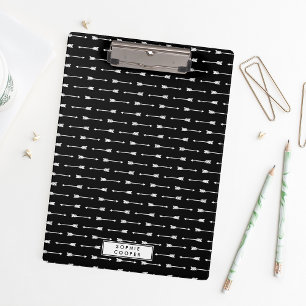 Personalisierte Zwischenablage für Schwarzweißpfei Klemmbrett