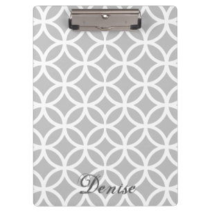 Personalisierte Zwischenablage mit Grau Diamond Klemmbrett