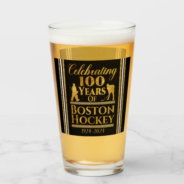 Personalisierten 100 Jahre Bostoner Hockey Glas (Vorne (Gefüllt))
