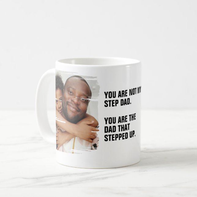 Personalisierten 2 Foto Der Vater, der hochgeklett Kaffeetasse (Vorderseite Links)