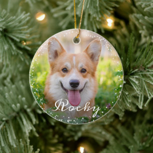 Personalisierten 2 Foto Hundewelpen Welpenurlaub Keramik Ornament