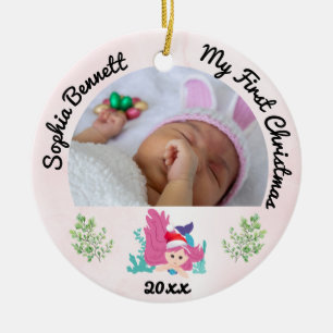 Personalisierten 2 Fotos Babys Meine ersten Weihna Keramik Ornament